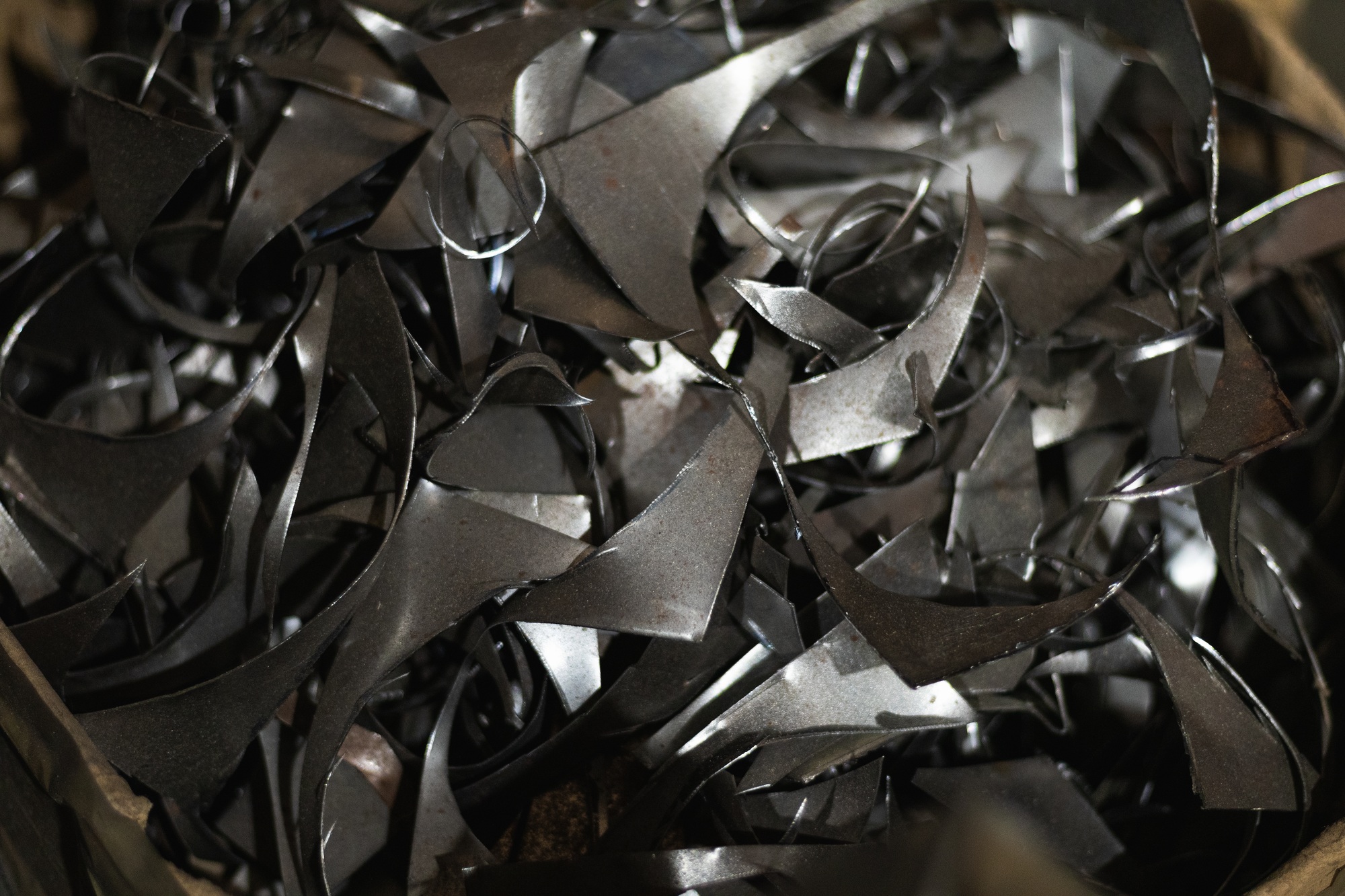 Heap of metal scraps ready for forge recycling at INCA Metal